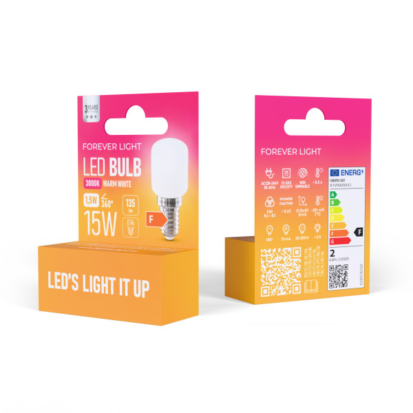 Forever Light LED Bulb E14 T26 1.5W 135lm 3000K class F