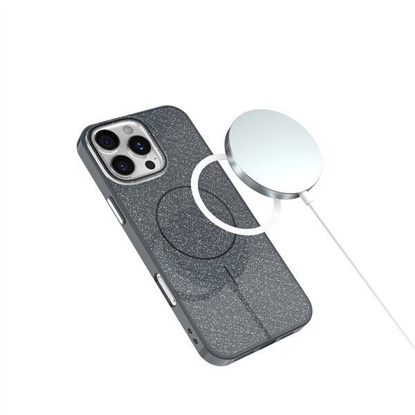 Glitter Thin Mag case for iPhone 17 6,3&quot black