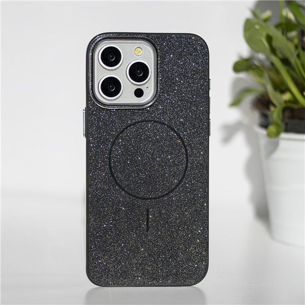 Glitter Thin Mag case for iPhone 17 Pro 6,3&quot black