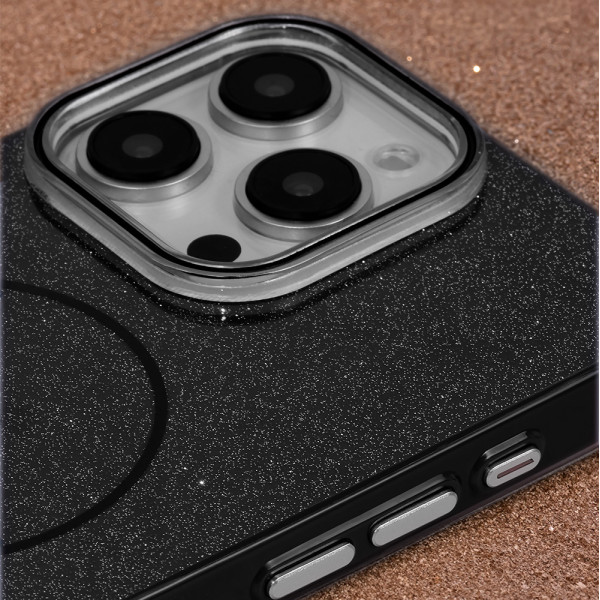 Glitter Thin Mag case for iPhone 17 Pro 6,3&quot black