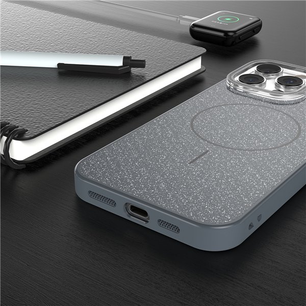 Glitter Thin Mag case for iPhone 17 Pro Max 6,9&quot black