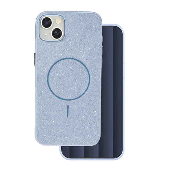 Glitter Thin Mag case for iPhone 17 6,3&quot blue