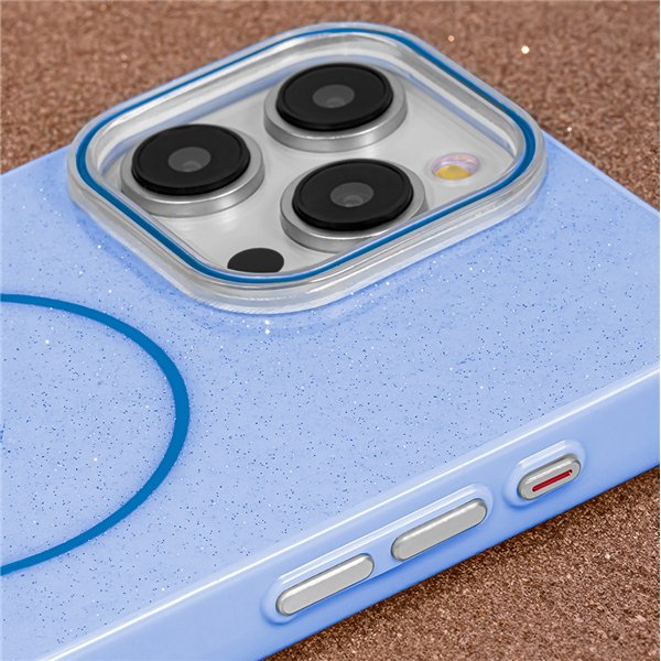 Glitter Thin Mag case for iPhone 17 Pro 6,3&quot blue