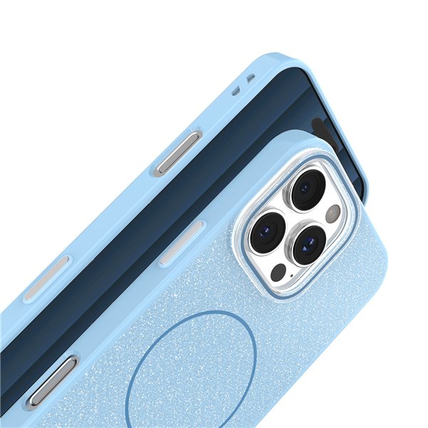 Glitter Thin Mag case for iPhone 17 Pro 6,3&quot blue