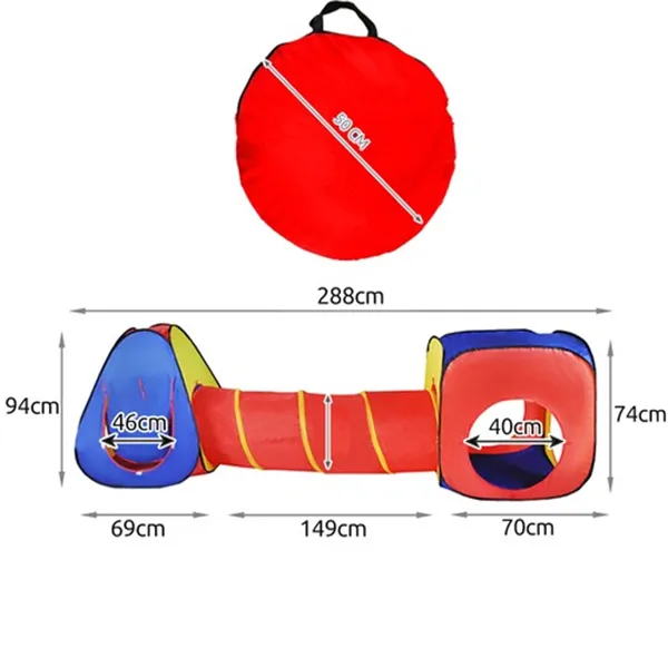 Kruzzel 23871 3in1 bērnu un 39 gadu vecuma telts