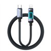 BWOO X324CL braided fast charging cable with light display PD 27W USB-C - Lightning