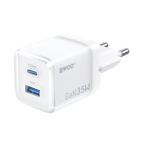 BWOO GaN wall charger CDA222 PD 35W 1 x USB 1 x USB-C, white