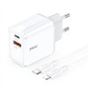 BWOO wall charger CDA182 QC 38W 1x USB-A + 1x USB-C with USB-C C-Lightning cable 1 m black