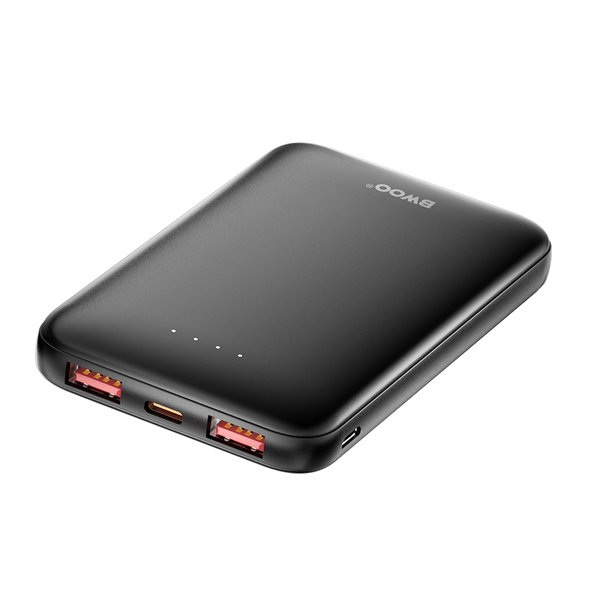 BWOO power bank P72 QC 22.5W PD 20W 5000 mAh with 2 x USB-A ports 1 x USB-C port black