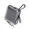 BWOO power bank P74 22.5W 10000 mAh with 2 built-in cables 1 x USB-C 1 x Lightning black