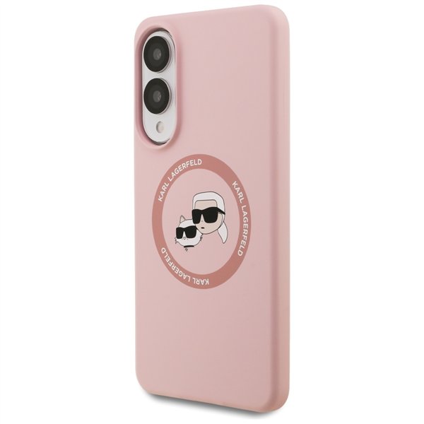 Karl Lagerfeld case for Samsung Galaxy S25 Edge MAGNETIC SILICONE DOUBLE HEADS pink