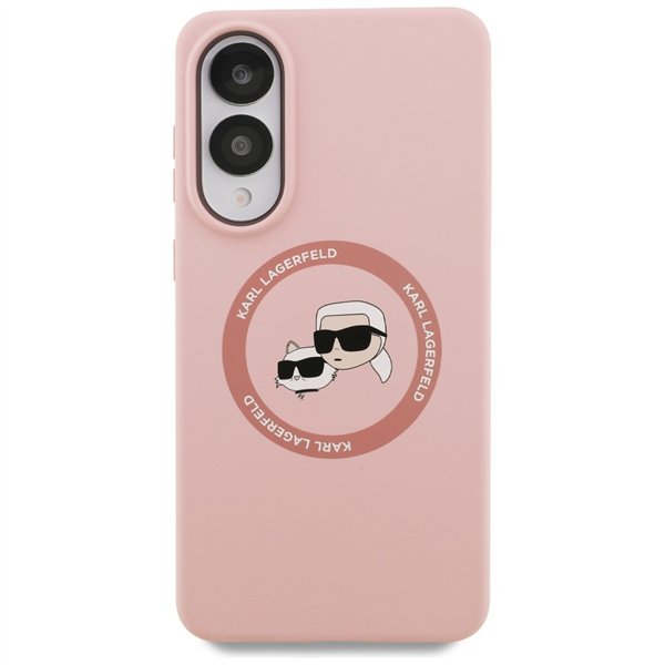 Karl Lagerfeld case for Samsung Galaxy S25 Edge MAGNETIC SILICONE DOUBLE HEADS pink