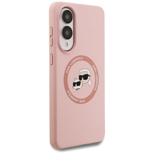 Karl Lagerfeld case for Samsung Galaxy S25 Edge MAGNETIC SILICONE DOUBLE HEADS pink