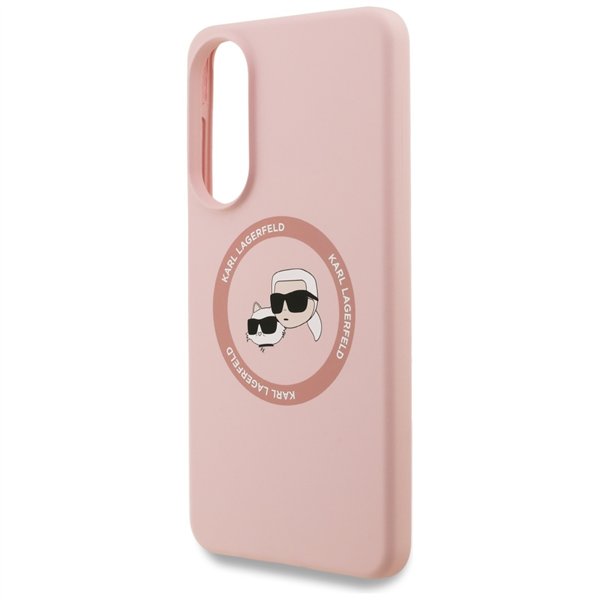 Karl Lagerfeld case for Samsung Galaxy S25 Edge MAGNETIC SILICONE DOUBLE HEADS pink