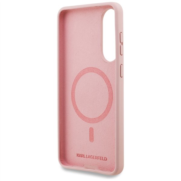 Karl Lagerfeld case for Samsung Galaxy S25 Edge MAGNETIC SILICONE DOUBLE HEADS pink