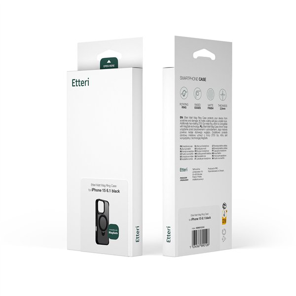 Etteri Matt Mag Ring case for iPhone 17 Air black