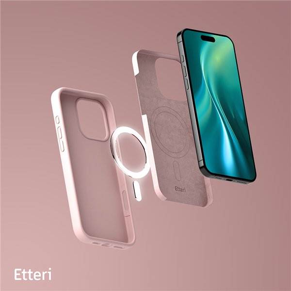 Etteri Silicone Mag case for iPhone 17 Pro Max light pink