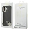 Guess Case Magsafe 4G PU Leather Case With Triangle Logo And Silver Metal Camera Frame For iPhone 17 Black