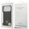 Guess Case Magsafe 4G PU Leather Case With Triangle Logo And Silver Metal Camera Frame For iPhone 17 Pro Black