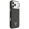 Guess Case Magsafe 4G PU Leather Case With Triangle Logo And Silver Metal Camera Frame For iPhone 17 Pro Max Black