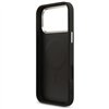 Guess Case Magsafe 4G PU Leather Case With Triangle Logo And Silver Metal Camera Frame For iPhone 17 Pro Max Black