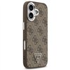 Guess Case Magsafe 4G PU Leather Case With Triangle Logo And Silver Metal Camera Frame For iPhone 17 Brown