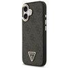 Guess Case Magsafe 4G PU Leather Case With Triangle Logo And Gold Metal Camera Frame For iPhone 17 Brown