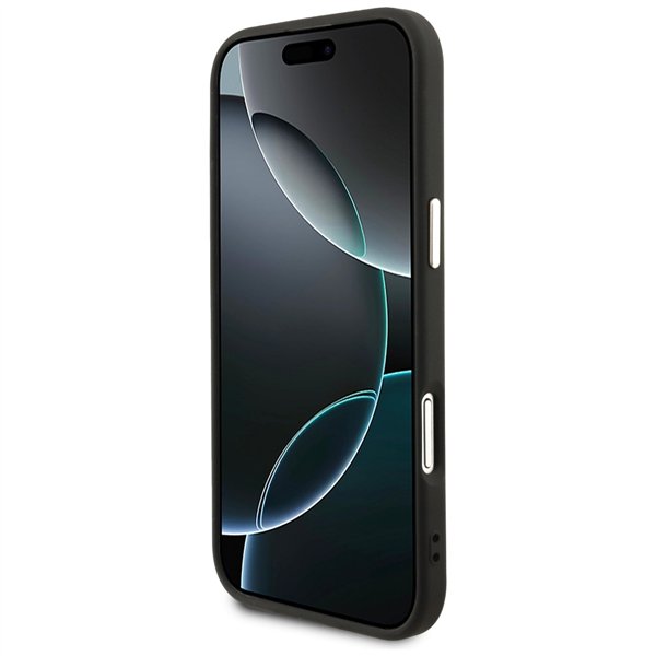 Guess Case Magsafe 4G PU Leather Case With Triangle Logo And Gold Metal Camera Frame For iPhone 17 Air Brown