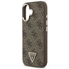 Guess Case Magsafe 4G PU Leather Case With Triangle Logo And Gold Metal Camera Frame For iPhone 17 Black