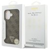 Guess Case Magsafe 4G PU Leather Case With Triangle Logo And Gold Metal Camera Frame For iPhone 17 Black