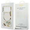 Guess Case Magsafe IML Case Glitter Flowers And Triangle With Metal Camera Frame And Buttons For iPhone 17 Pro Max White