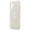 Guess Case Magsafe IML Case Flowers Electroplated Allover With Beads Strap For iPhone 17 White