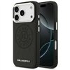 Karl Lagerfeld case Magsafe PU case with Karl round point logo metal camera buttons and logo for iPhone 17 Pro Max black