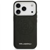 Karl Lagerfeld case Magsafe PU case with Karl round point logo metal camera buttons and logo for iPhone 17 Pro Max black
