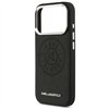 Karl Lagerfeld case Magsafe PU case with Karl round point logo metal camera buttons and logo for iPhone 17 Pro Max black