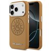 Karl Lagerfeld case Magsafe PU case with Karl round point logo metal camera buttons and logo for iPhone 17 Pro brown