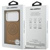 Karl Lagerfeld case Magsafe PU case with Karl round point logo metal camera buttons and logo for iPhone 17 Pro Max brown