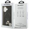 Karl Lagerfeld case Magsafe PU case with Karl&Choupette heads pins logo and metal camera buttons for iPhone 17 black