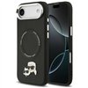 Karl Lagerfeld case Magsafe PU case with Karl&Choupette heads pins logo and metal camera buttons for iPhone 17 Air black