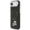 Karl Lagerfeld case Magsafe PU case with Karl&Choupette heads pins logo and metal camera buttons for iPhone 17 Air black