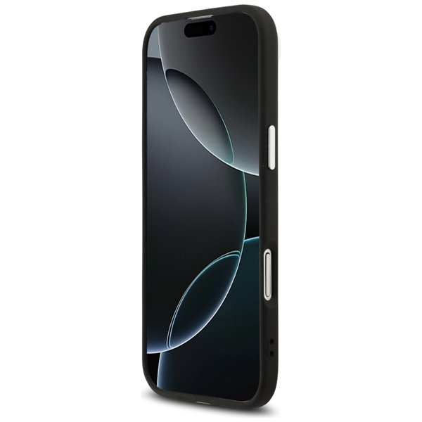 Karl Lagerfeld case Magsafe PU case with Karl&Choupette heads pins logo and metal camera buttons for iPhone 17 Air black