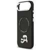 Karl Lagerfeld case Magsafe PU case with Karl&Choupette heads pins logo and metal camera buttons for iPhone 17 Air black