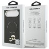 Karl Lagerfeld case Magsafe PU case with Karl&Choupette heads pins logo and metal camera buttons for iPhone 17 Air black