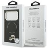Karl Lagerfeld case Magsafe PU case with Karl&Choupette heads pins logo and metal camera buttons for iPhone 17 Pro black