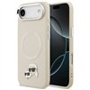 Karl Lagerfeld case Magsafe PU case with Karl&Choupette heads pins logo and metal camera buttons for iPhone 17 Air grey