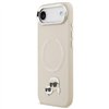 Karl Lagerfeld case Magsafe PU case with Karl&Choupette heads pins logo and metal camera buttons for iPhone 17 Air grey