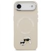 Karl Lagerfeld case Magsafe PU case with Karl&Choupette heads pins logo and metal camera buttons for iPhone 17 Air grey