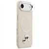 Karl Lagerfeld case Magsafe PU case with Karl&Choupette heads pins logo and metal camera buttons for iPhone 17 Air grey