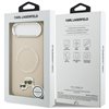 Karl Lagerfeld case Magsafe PU case with Karl&Choupette heads pins logo and metal camera buttons for iPhone 17 Air grey