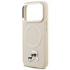 Karl Lagerfeld case Magsafe PU case with Karl&Choupette heads pins logo and metal camera buttons for iPhone 17 Pro Max grey